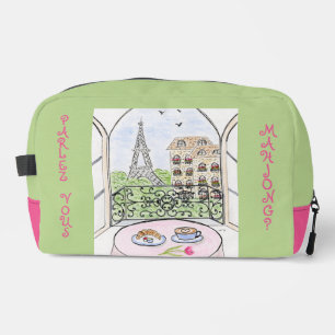 Whimsical Paris Eiffeltoren MAHJONG Zip Tegelbags Toilettasje