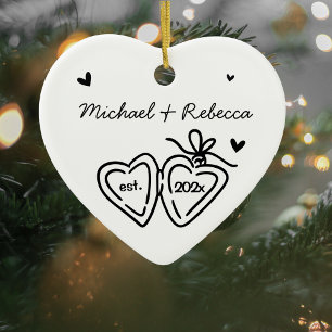 Whimsical Pas getrouwd Eerste kerst Ornament