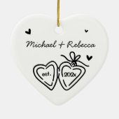 Whimsical Pas getrouwd Eerste kerst Ornament (Achterkant)