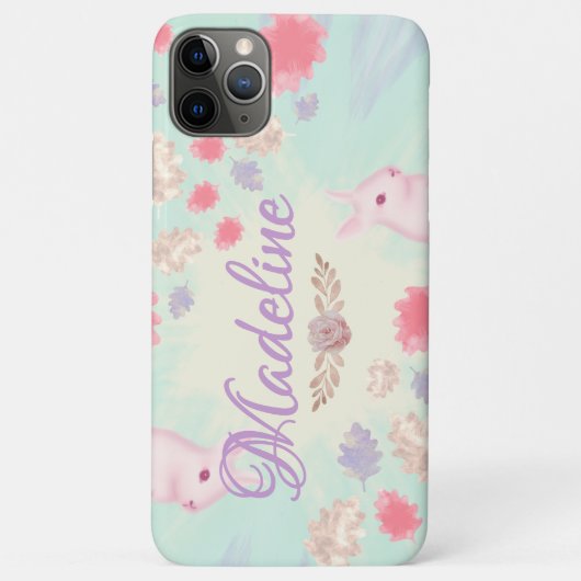 Whimsical Pastel Bunny Kleurrijk Bladpatroon Case-Mate iPhone Case (Achterkant)