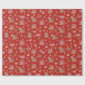 Whimsical Pastel Christmas Ginger Bread patterned Cadeaupapier (Vlak)