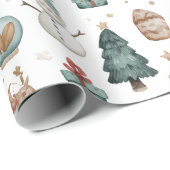 Whimsical Pastel Christmas Pattern Wrapping Paper Cadeaupapier (Rol Hoek)