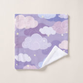 Whimsical Pastel Clouds et étoiles Motif (Gant de toilette)