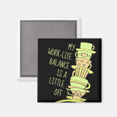 Whimsical Pastel Coffee Cups and Typography Magneet (Voorkant / Achterkant)