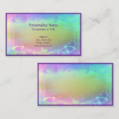 Whimsical Pastel Color Design met Paarse rand Visitekaartje (Voorkant / Achterkant)