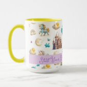Whimsical Pastel Eenhoorns en kastelen Fantasy Mok (Links)