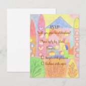 Whimsical Pastel Fairytale Castle RSVP Card (Devant / Derrière)