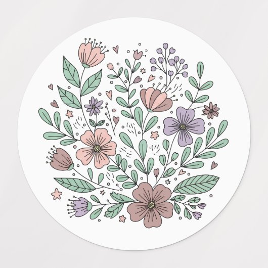 Whimsical Pastel Floral Wildflower Sticker (Design 1)