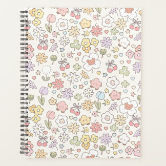 Whimsical Pastel Garden: een patroon van bloemen Planner
