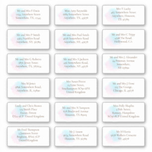 Whimsical Pastel Gasten Individuele namen Adressen Sticker