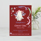 Whimsical Pastel Ghost Girl Halloween Invitation d (Debout devant)