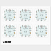 Whimsical Pastel Kleuren 12 Dagen van Kerstmis Vierkante Sticker (Vel)