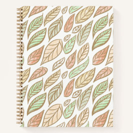 Whimsical Pastel Leaf Drift Pattern Notitieboek
