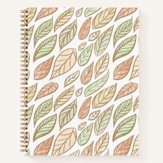 Whimsical Pastel Leaf Drift Pattern  Notitieboek (Voorkant)