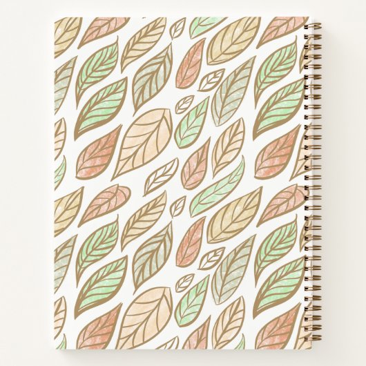 Whimsical Pastel Leaf Drift Pattern  Notitieboek (Achterkant)
