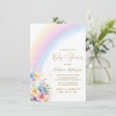 Whimsical Pastel Rainbow Baby shower Kaart (Staand voorkant)