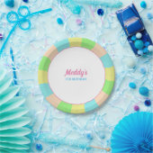 Whimsical pastel retro kind aangepaste foto papieren bordje (Feest)