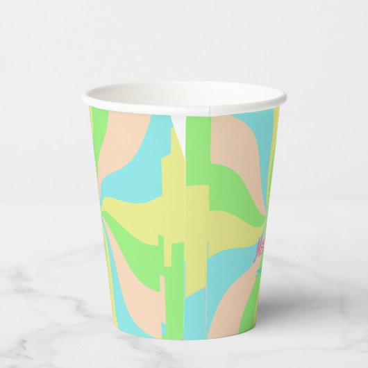 Whimsical pastel retro kind gewoonte papieren bekers (Rechts)