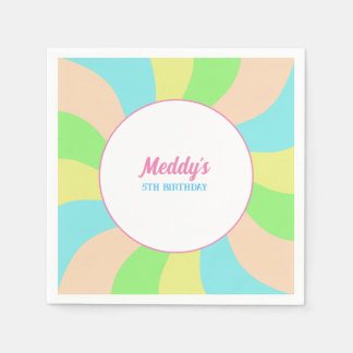 Whimsical pastel retro kind gewoonte servet