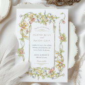 Whimsical Pastel Rococo Floral Wedding Kaart