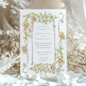 Whimsical Pastel Rococo Floral Wedding Kaart