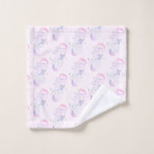 Whimsical Pastel Roze Zeemeermin Patroon Print Bad Handdoek (Wasdoekje)