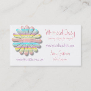 Whimsical Pastel Star Daisy Flower Visitekaartje