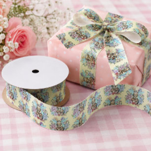 Whimsical Pastel Tabby Feeënkat Bloemrijke Fantasi Lint