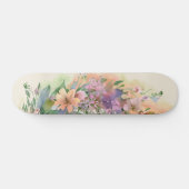 Whimsical Pastel Waterverf Wildflower Meadows Skateboard (Horizontaal)