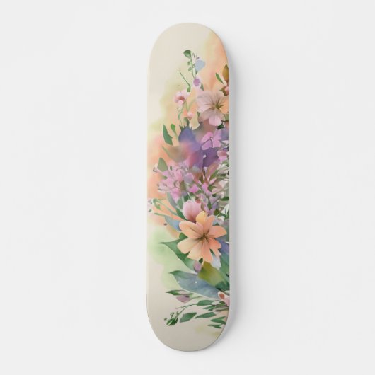 Whimsical Pastel Waterverf Wildflower Meadows Skateboard (Voorkant)