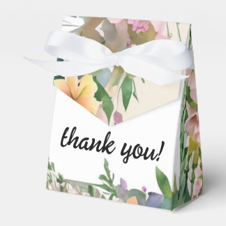 Whimsical Pastel Waterverf Wildflower Wedding Bedankdoosjes