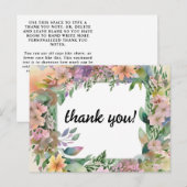 Whimsical Pastel Waterverf Wildflower Wedding Briefkaart (Voorkant / Achterkant)