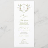 Whimsical Pastel Wildflower Monogram Crest Bruilof Menu (Voorkant)