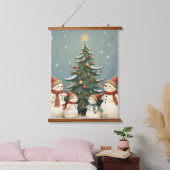 Whimsical Patchwork Christmas Teddy Bear Hangend Wandkleed (Slaapkamer)