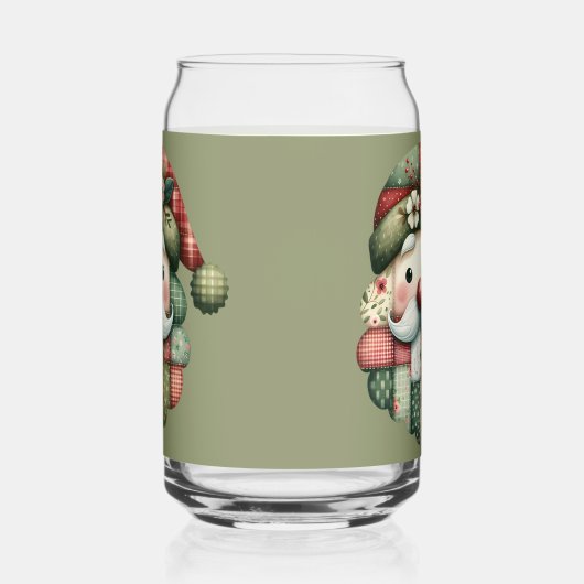 Whimsical Patchwork Santa Folk Christmas (Gauche)