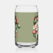 Whimsical Patchwork Santa Folk Christmas Blikvorm Glas (Rechts)