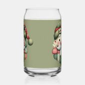 Whimsical Patchwork Santa Folk Christmas Blikvorm Glas (Links)