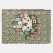 Whimsical Patchwork Santa Folk Christmas Deken (Voorkant)