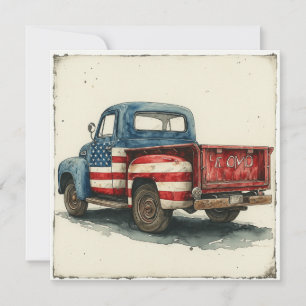 Whimsical Patriot Pickup:  glorie Feestdagenkaart
