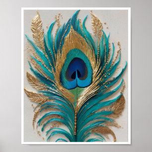 Whimsical pauwenveer kunstwerk Poster Wall Art