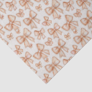 Whimsical Peach Coquette Bows Nieuwe Baby Shower Tissuepapier