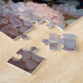 Whimsical Peacock Roze Hydrangea Bloemen Legpuzzel (Zijkant)