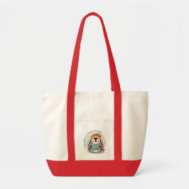 Whimsical Penguin Reader Impulse Cotton Tote Bag
