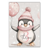 Whimsical Penguin Verjaardag | roze Kaart (Voorkant)