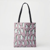 Whimsical Penguins Pattern op Violet Tote Bag (Voorkant)