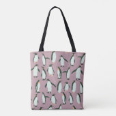 Whimsical Penguins Pattern op Violet Tote Bag (Achterkant)