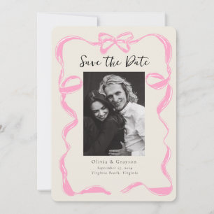 Whimsical Peony Photo Bow Save the Date