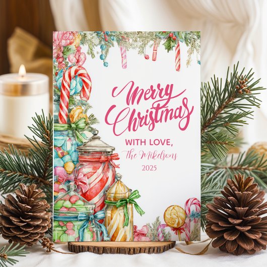 Whimsical Peppermint Holiday Feestdagenkaart