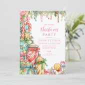 Whimsical Peppermint Holiday Kaart (Staand voorkant)