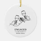 Whimsical Personalized Engagement Christmas Keramisch Ornament (Voorkant)